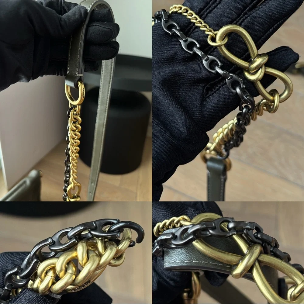 COACH Rider Bag 24 With Snakeskin Detail in Moss
